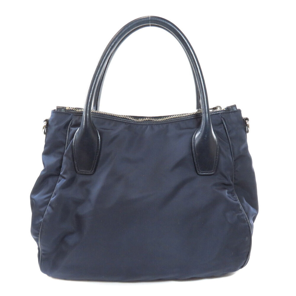 Prada navy leather rolled bag Tessuto blue